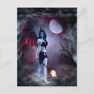 Cartão Postal Demônio vampiro feminino