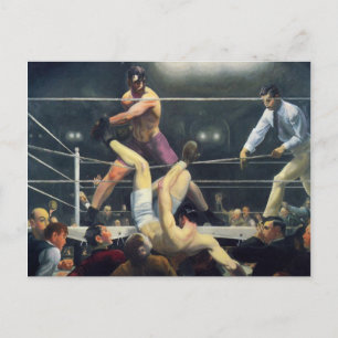 Cartão Postal Dempsey e Firpo Arte da Boxe de George Bellows