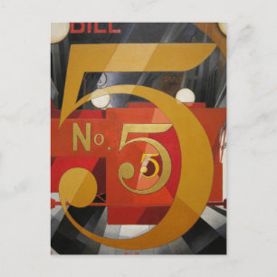 Cartão Postal Demuth de Cubist de Arte Moderna Figura 5 em Doura