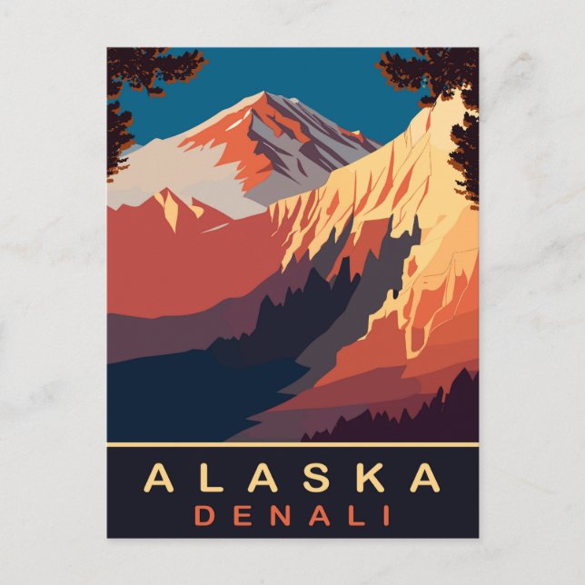 Cartão Postal Denali, Alasca, Viagem (Frente)