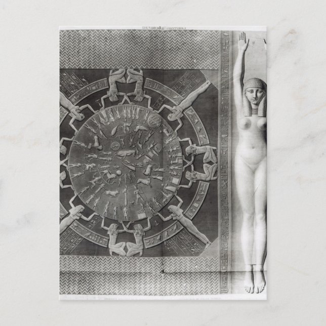 Cartão Postal Dendera Zodiac, gravada em 1802 (Frente)