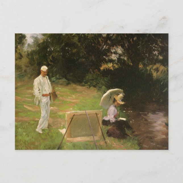 Cartão Postal Dennis Miller Bunker Pintando em Calcot por Sargen (Frente)