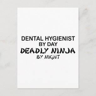 Cartão Postal Dental Hygienist Mortal Ninja