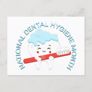 Cartão Postal Dente Feliz Mês de Higiene Dental Nacional