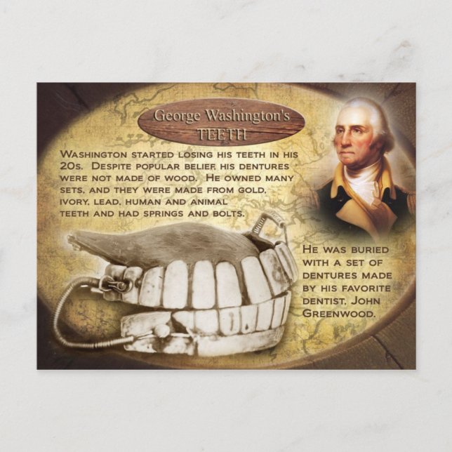 Cartão Postal Dentes de George Washington (Dentures) (Frente)