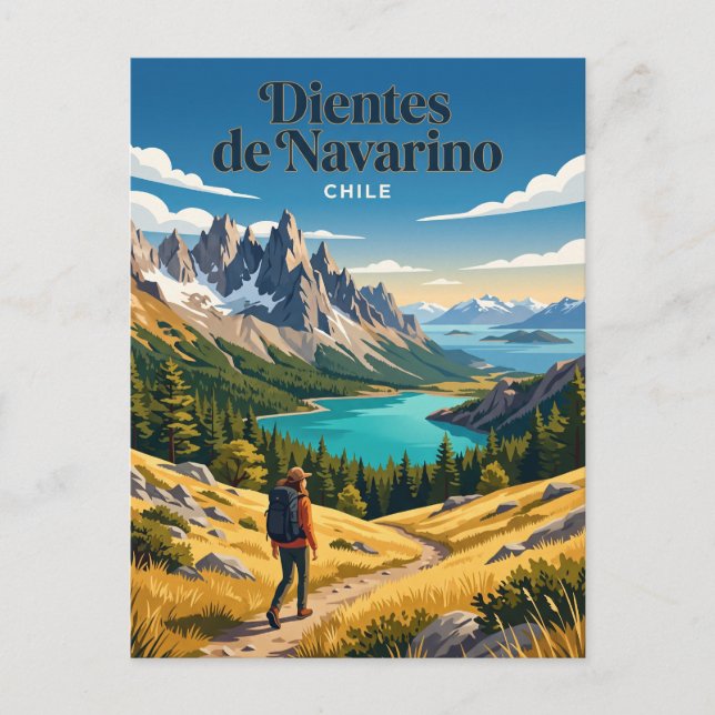 Cartão Postal Dentes de Navarino Chile (Frente)