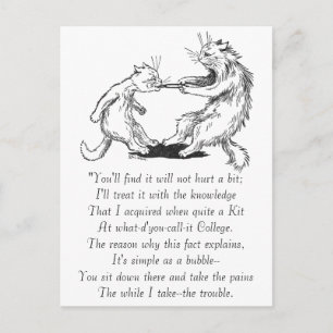 Cartão Postal Dentista Gato Puxando Dente