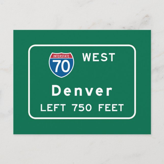 Cartão Postal Denver, CO Road Sign (Frente)