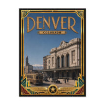 Denver Colorado Arte Deco Vintage Era de Ouro