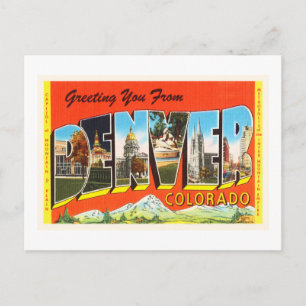 Cartão Postal Denver Colorado CO Antiga Viagens vintage Souvenir