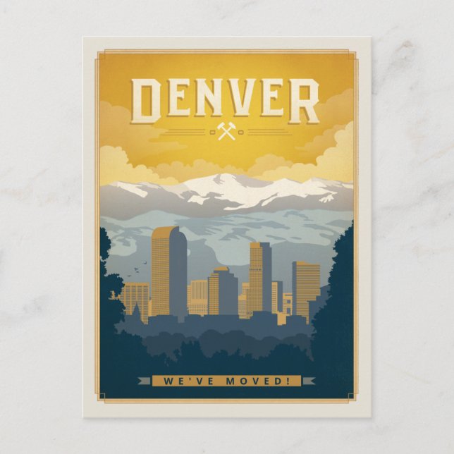 Cartão Postal Denver, Colorado | Nós nos mudamos! (Frente)