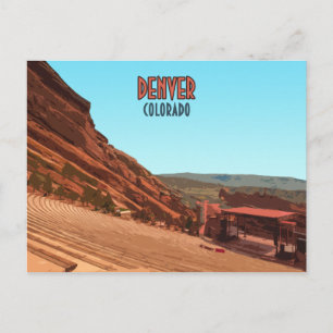 Cartão Postal Denver Colorado Red Rocks Vintage