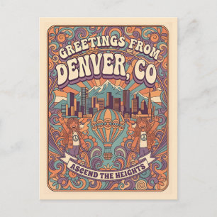 Cartão Postal Denver Colorado Suba as Alturas ao Estilo Hippie