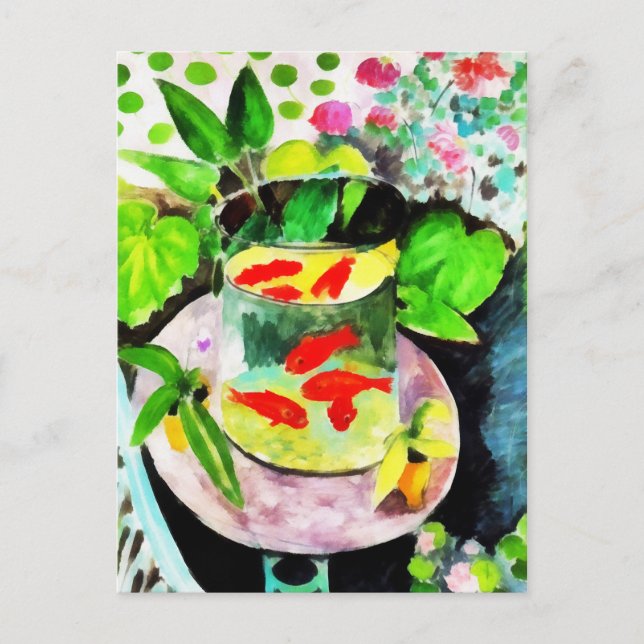 Cartão Postal depois de Henri Matisse, The Goldfish, desenho dig (Frente)