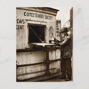 Cartão Postal Depressão Era Uma Penny Coffee Stand