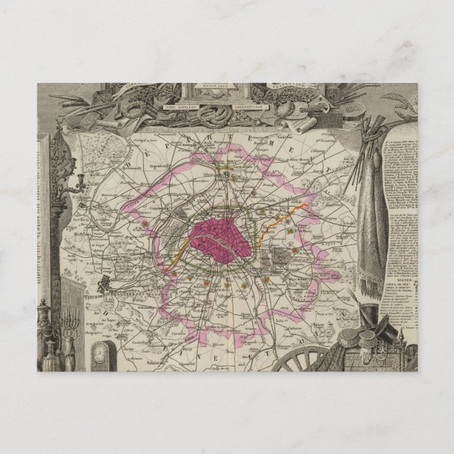 Cartão Postal Dept. De La Seine (Frente)