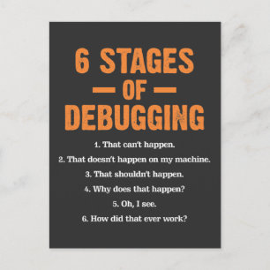 Cartão Postal Depuração de Código de Bug de Computador Programad