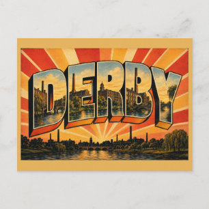 Cartão Postal Derby Inglaterra Rio Derwent Patrimônio Industrial