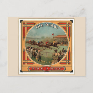 Cartão Postal Derby Vintage Horse Racing David Dunlop
