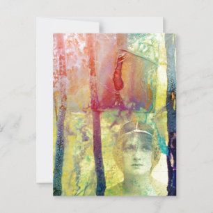 Cartão Postal Derramares de tinta para senhoras da mídia mista