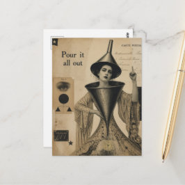 Cartão Postal Derrame Tudo Arte Engraçada de Fantasia Vintage