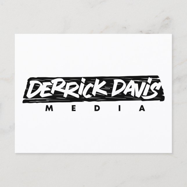 Cartão Postal Derrick Davis Media (Logotipo Preto) - Cartão-post (Frente)