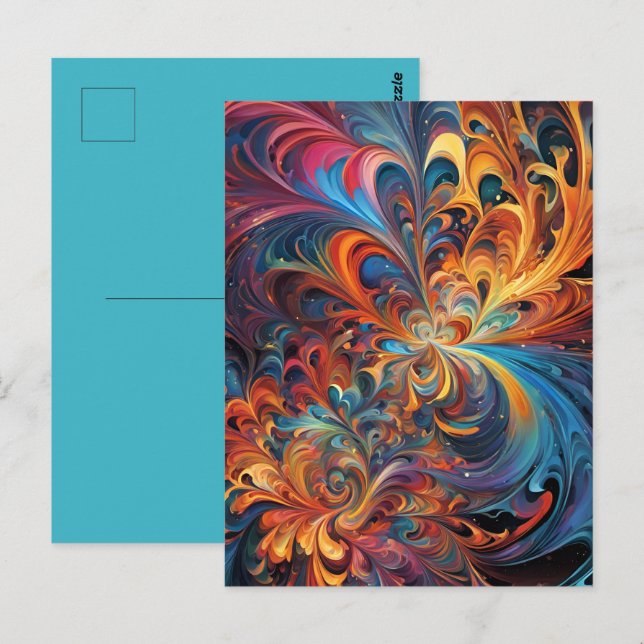 Cartão Postal Des étoiles en kaléidoscope (Frente/Verso)