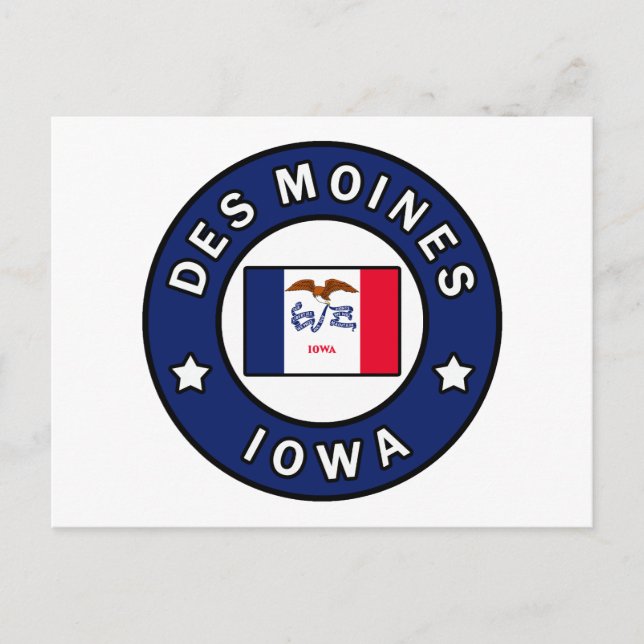 Cartão Postal Des Moines Iowa (Frente)