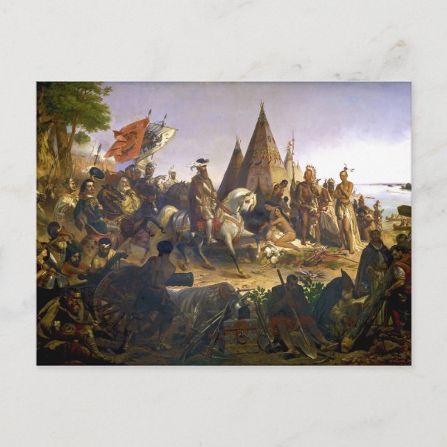 Cartão Postal Descoberta do Mississippi por William H. Powell (Frente)