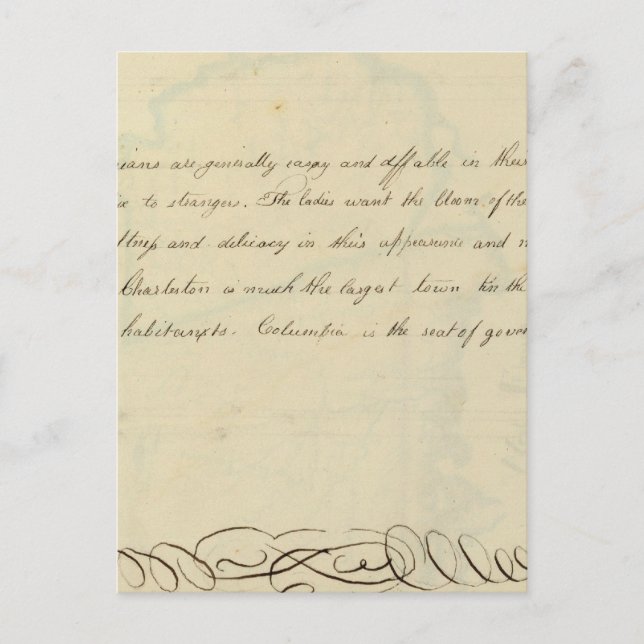 Cartão Postal Descrição da Carolina do Sul (Frente)