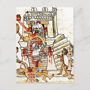 Cartão Postal Descrição do sacrifício humano ritual asteca re