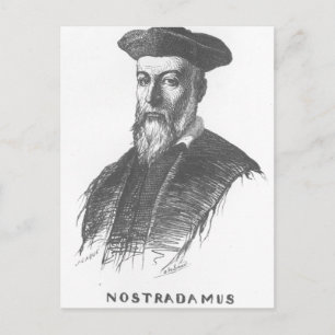 Cartão Postal Descrição - O retrato de Nostradamus, desenhado