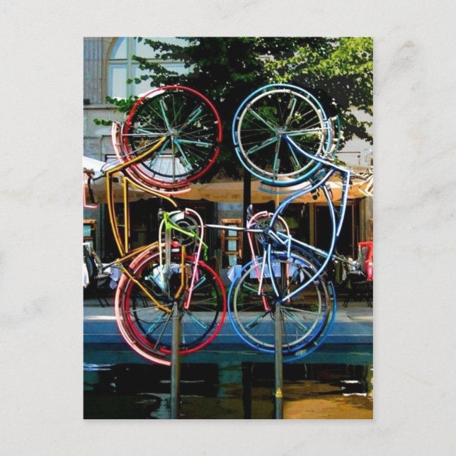 Cartão Postal Descrição Robert Rauschenberg Riding Bikes , Obj (Frente)