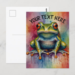Cartão Postal Descubra o sapo bonito cativante