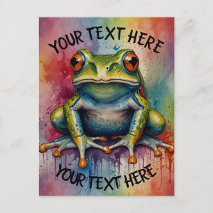 Cartão Postal Descubra o sapo bonito cativante
