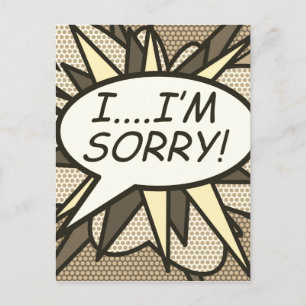 Cartão Postal DESCULPE! Arte Pop do Livro de Comédia Retroativo 