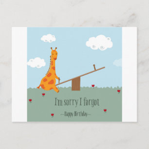 Cartão Postal Desculpe, esqueci - Parabéns