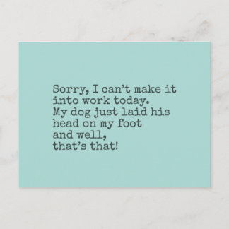 Cartão Postal Desculpe, não posso entrar hoje