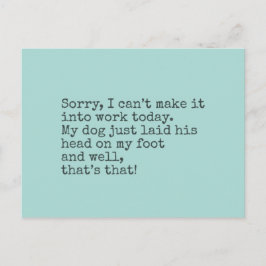 Cartão Postal Desculpe, não posso entrar hoje