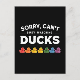 Cartão Postal Desculpe, não posso, estou ocupado assistindo pato