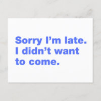 Desculpe o atraso. Eu não queria vir