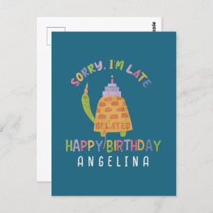 Cartão Postal Desculpe o atraso. Feliz aniversário atrasado