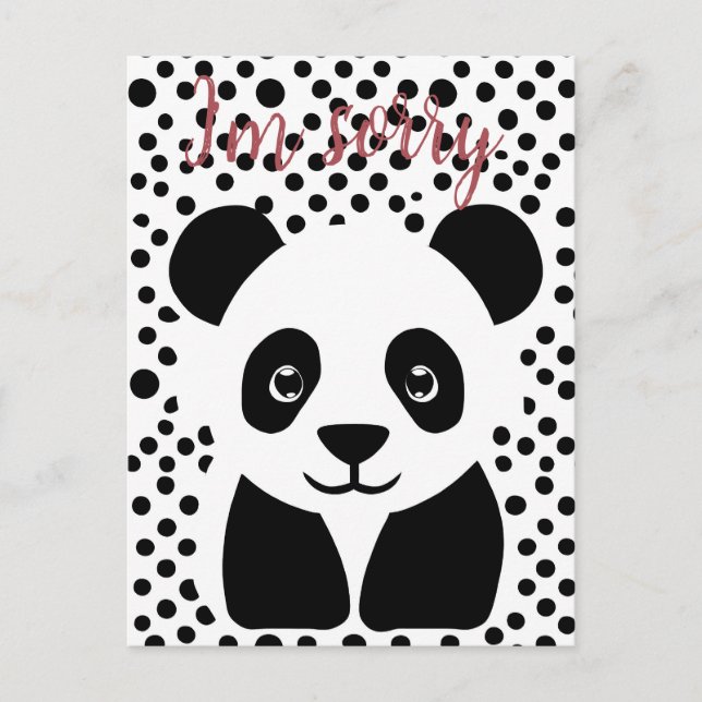 Cartão Postal Desculpe Panda Personalizada (Frente)