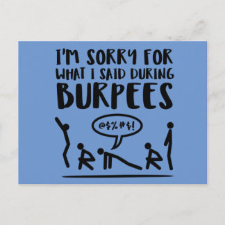 Cartão Postal Desculpe pelo que eu disse durante burpees