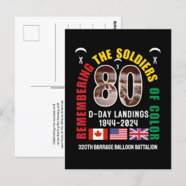 Cartão Postal DESEBARQUES DO DIA D 80º Aniversário Soldados de C