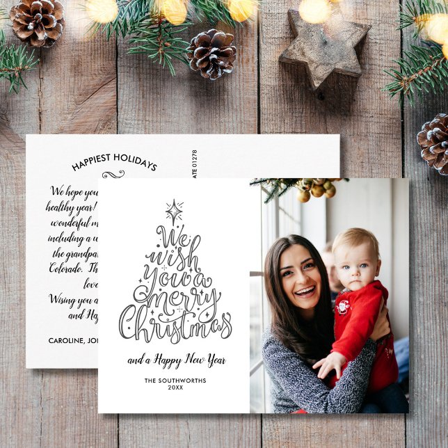 Cartão Postal Desejamos-lhe uma Feliz Foto Festiva de Natal (Criador carregado)