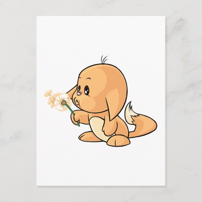 Cartão Postal Desejando Kacheek alaranjado (Frente)