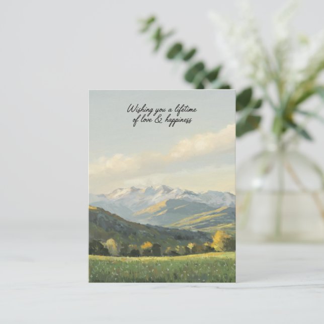 Cartão Postal Desejando-lhe uma vida de amor e felicidade (Em pé/Frente)