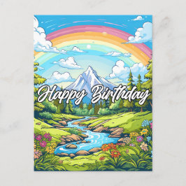 Cartão Postal Desejando um aniversário encantador