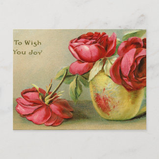 Cartão Postal Deseje-Te Joy Vintage Floral Postcard